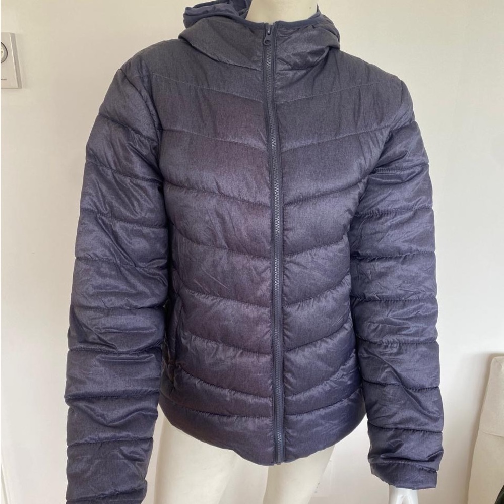 No Boundaries Women's Charcoal Puffer Jacket